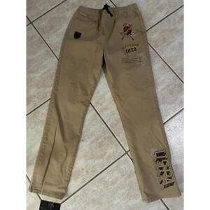 U.S Polo Association Boys Logo Twill Khaki Pants Size 18 XXL Draw Waist Graphics